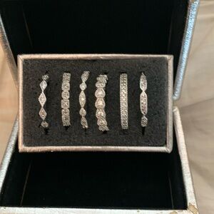 Set of 6 faux diamond stacking rings.